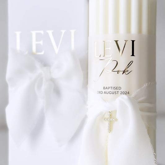 Baptism candle with Frosted wrap