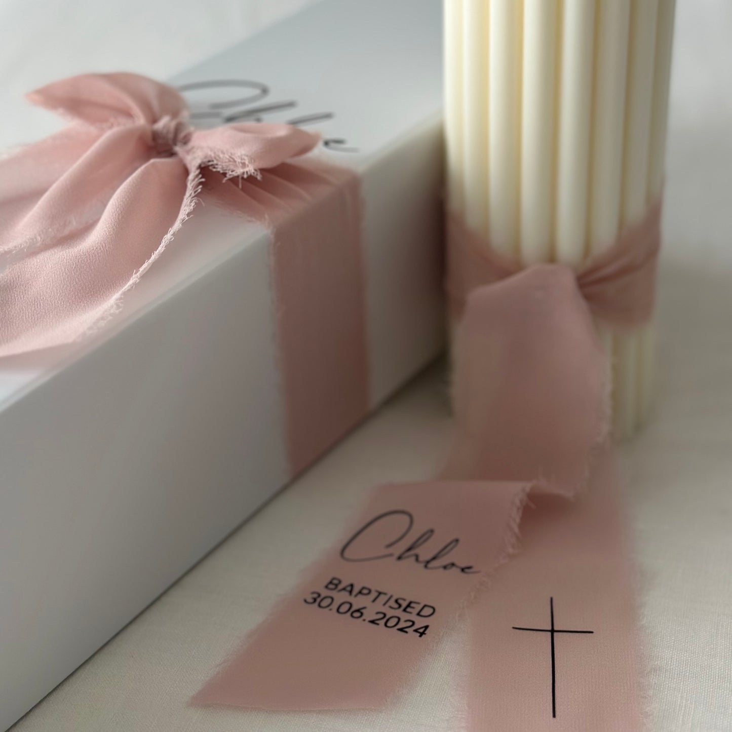 Chiffon ribbon candle